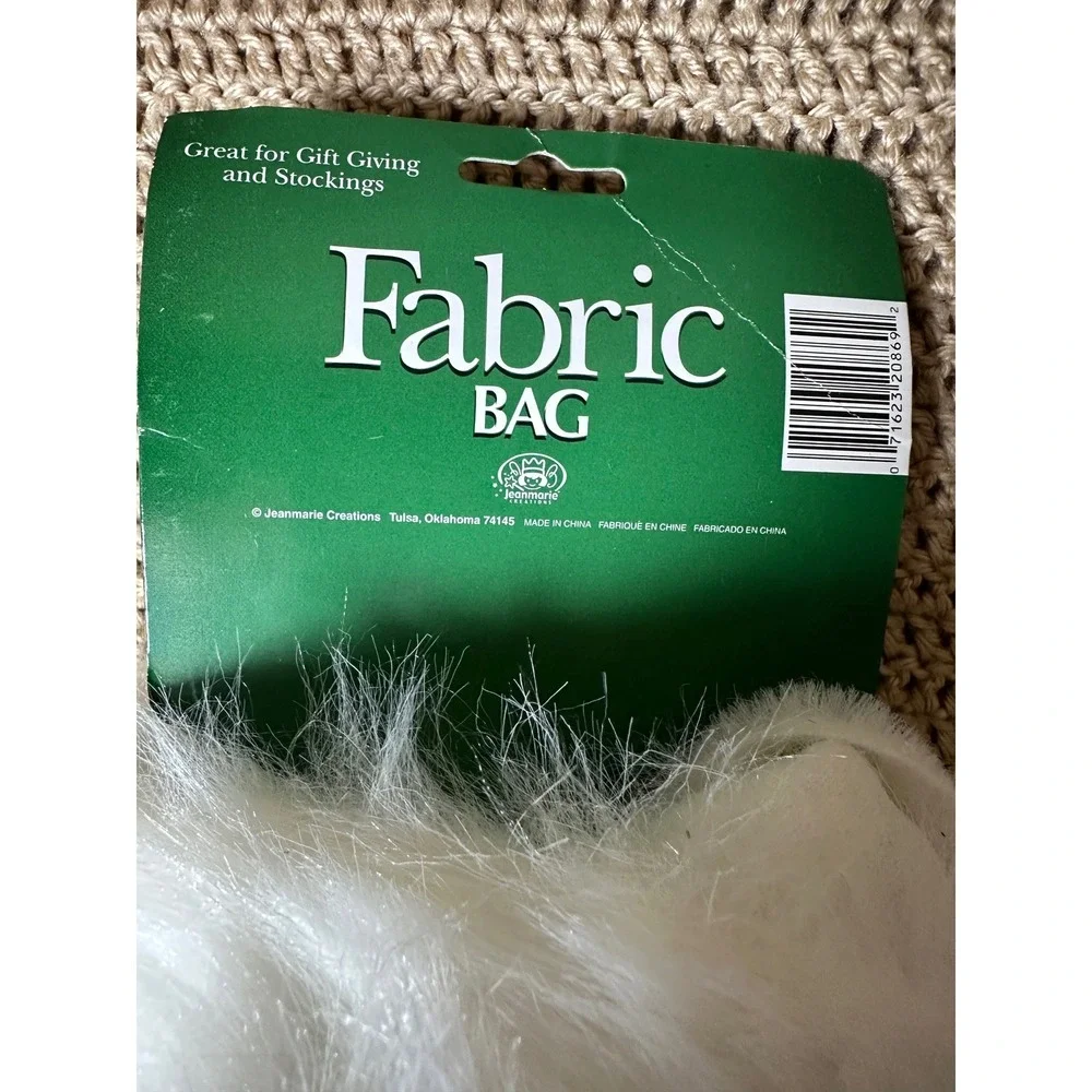 Holiday Velvet Decor Christmas Gift Bags Faux Fur Trim Lot of 5 Red Green